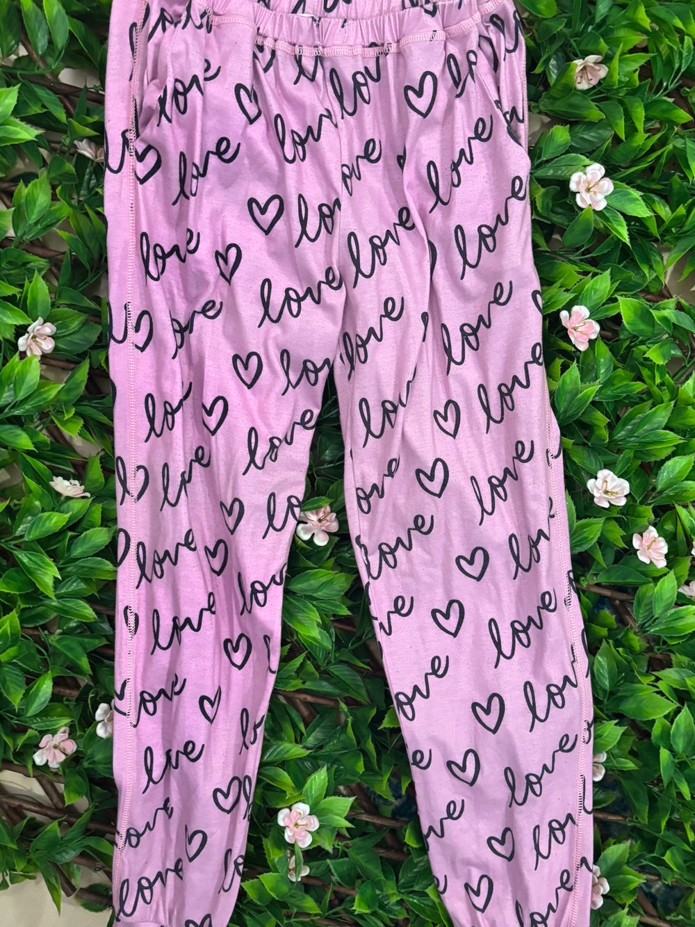 Pink 'Love' Print Lounge Pants